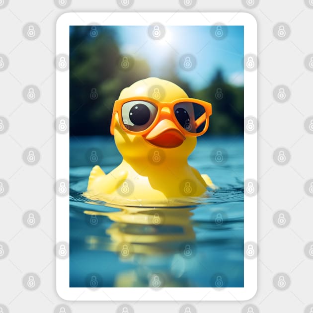 Cute Rubber Duck Wearing Glasses Sticker by Art-Jiyuu